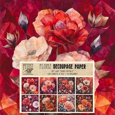 디커플링 공예 및 스크랩북을 위한 페이퍼 팩(24매 6 x6 ) 사쿠라 버즈 패턴 빈티지 스타일