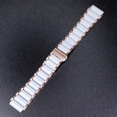 쿠쿠스토어 화웨이 워치 GT4 41mm/GT5 41 Pro 시계 다중 세라믹 스트랩 여성 팔찌 액세서리, 17 whtie rose gold, 01 18mm