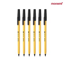 모나미 153 스틱 볼펜 1.0mm, 흑색, 6개