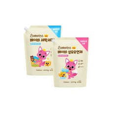 핑크퐁 베이비 세제2개+유연제 리필 2200ml 총 6600ml, 핑크퐁 베이비 2200ml 세제 1개+유연제 1개 총, 1개