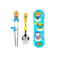 에디슨 젓가락 뽀로로 이지 스텐 수저 케이스 세트, PO8814_뽀로로, 1세트