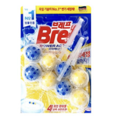 브레프 파워액티브 변기세정제 스파클링레몬, 10개, 50g