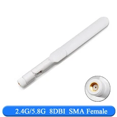 2.4GHz 5.8Ghz 5G 안테나 RPSMA 8dBi 와이파이 듀얼 밴드 2.4G/5G 공중 암 무선 라우터 1 개, 04 White 16CM Female