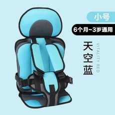 兒童安全座椅寶寶便攜式汽車電動四輪車坐墊簡易三輪車通用坐墊, 天空藍【6個月-3歲】小號, 1個