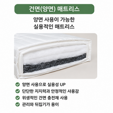 분리형 2층침대 프레임 기숙사 저상형 매트리스 불포함, 매트리스(건면/본넬)100mm