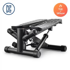 야간운동OK 저소음 듀얼유압 스텝퍼 | 초보자 LED 카운터 120kg 하중 보폭 조절 기능 홈트 하체 운동 다이어트 스텝퍼, 블랙