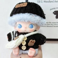 팝마트 디무 새로운 시작의 일기 시리즈 니트 모자 스웨터 가방 세트 인형옷 인형제외, 블랙 니트 모자+스웨터+가방 세트-인형 제외, 디무에 적용됨