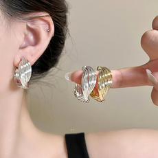 Alice 여성 귀걸이 링귀걸이 14k 금은 세트 기하학 설계