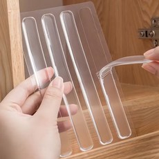 문 손잡이 캐비닛 문 벽 두꺼운 충돌 방지 매트 문용 두꺼운 자착 투명 충돌 방지 스티커 가구 투명 충돌 방지 막대, 투명색, 4개