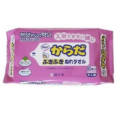 白十字 輕鬆擦拭身體的濕毛巾 60入, 1個