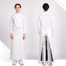 양면 코팅 방수 앞치마 대형 H형 두꺼운 업소용 주방 식당 정육 축산 수산 비닐 발목, 화이트(AL14H), 1개