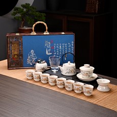 汝窯茶具套裝禮盒 - 開片汝窯茶具，商務伴手禮, 【陶匠】14頭茶具套組, 1個