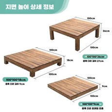 야외 평상 데크 정자 마당 간이 마루 들마루 대나무, 18cm 표준 패널 5년 120x60
