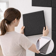 아띠꼴로 접착식 방음판 방음재 현관문 벽 소음방지 보드 패널, 1개, 오닉스블랙