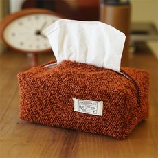 紅底彩虹棒棒糖家用創意紙巾袋紙巾盒紙巾套少女臥室抽紙盒, 粗布粒橘色 紙巾盒開口 (手作標籤版)