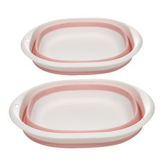 접이식 휴대용 대야세트, 1개, 분홍