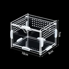 파충류 테라리움 번식 탱크 아크릴 상자 케이지 소형 곤충 도마뱀 가정 및 사무실용, 03 10x8x7cm