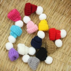원단킹 1개] 솜방울 뜨개털모자 12color(ss687), 핫핑크, 1개