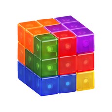 Qiytoys 磁力積木盒 益智玩具, 多色, 1個