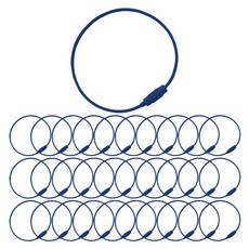 칼라 와이어 링 체인 연결 고리 줄, 네이비, 30개