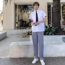 [지앤제이커머스] 그레이 남자 교복바지 교복 학생복 슬랙스 남자교복