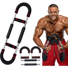 최신 세대 트위스터 팔 트레이너 조절 가능한 파워 스프링 운동 바 팔뚝 삼두근 가슴 강화기 상체 근육 강화를 위한 탈착식 휴대용 홈 피트니스 장비, 80-110lbs