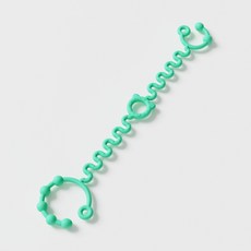 DFMEI 兒童玩具防掉鏈牙膠繩寶寶奶瓶掛繩嬰兒硅膠加粗防丟鏈食品級, 1個, 如圖, 薄荷綠S形防掉鏈(珠光袋裝)