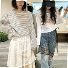 요가레깅스스커트 여성 망사 레이스 랩스커트 페이크 레이어드스커트