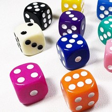 (14MM) 투명 컬러다이스 보드게임 라스베가스 추가주사위, 노랑