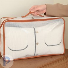 압축형 리빙 파우치 40x30cm 여행수납함 여행정리함 이동용수납함 압축보관함 속옷보관함