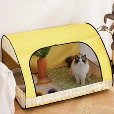 헤이만바 펫 룸 분만실 산실 강아지 고양이 반려동물 출산 텐트하우스, 1개, 노란색