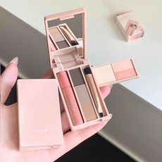 LOVFIR 손바닥 케이스 미니 팔레트 메이크업 팔레트 여행 통근 데일리, 1개, 피치파우더플레이트 (마스카라버전)