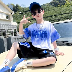 兒童裝男童夏裝套裝 中大童運動男孩夏款酷帥氣潮