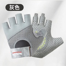 天天GO 健身手套 重訓 運動 透氣 減震 止滑 攀岩 瑜珈 單槓手套, 【灰色】一雙,M號【寬9cm 長15cm】, 1個