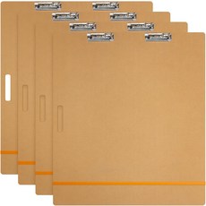 클립 손잡이 고무 밴드가 있는 Lincia 4Pcs 아티스트 스케치 토트 보드 5mm 두께 드로잉 페인팅 클립보드 클래스 학생을 위한 대형 휴대용 경량 갈색 패드23 x 26 인치, 23 x 26 Inch