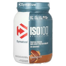 Dymatize 다이마타이즈 ISO100 웨이 프로틴 초콜릿 피넛버터 650g 파우더 단백질보충제, 1개