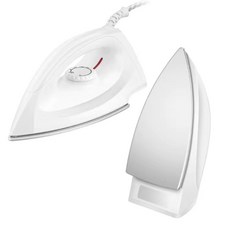 新款 110v 熨斗 手持電熨斗 熨燙機 熨斗 干燙老式電熨斗燙鉆燙畫家用女手工電燙斗老款不加水熨斗燙衣服, 象牙白不鏽鋼底板