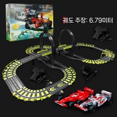 카레이싱 트랙 세트 rc카 경주용 배틀 레일 자동차 레이싱 서킷 주차타워 마리오카트 선물, 1. 전동카 2대+핸드크랭크(브러쉬 20 기둥 4), E. 6.79m 트랙, 1개