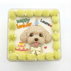 [블랭크인] 강아지 얼굴 생일 큐브케이크 택배가능, 1개, 400g