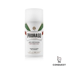 【CONQUEST】Proraso 義大利刮鬍泡 刮鬍膏 刮鬍皂 白色植萃綠茶配方 各種鬍鬚毛質適用 入門刮鬍膏, 1個, 白 - 植萃綠茶