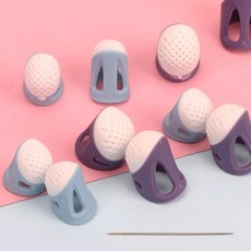 고무 손가락 실리콘골무 엄지 보호 바느질 투구골무, S 하늘, 1개