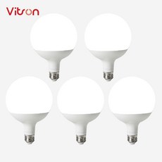 KS 비츠온 LED G120 볼램프 롱타입 15W, 5개, 주광색