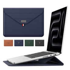 뷰씨 노트북 맥북 에어 프로 갤럭시북 삼성 엘지 그램 가죽 파우치 가방 케이스, 네이비, 1개