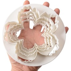 SPHTOEO 모란 꽃잎 퐁당 커터 4종 세트 - 케이크 장식용 화이트 푸드 등급 꽃 몰드 껌 페이스트 및 설탕 공예 도구 DIY 베이킹 디자인을 위한 대형 모양