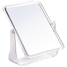 透明雙面化妝鏡 簡約風桌上化妝鏡 可翻轉梳妝鏡 北歐風小鏡子【JJ0510】, 01.方形