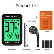 자전거 컴퓨터 GPS 무선 디지털 사이클링 스마트 다기능 속도계 주행 거리계 야외, BKV-3101GN-B