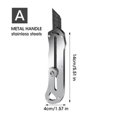 스테인리스 스틸 산업용 유틸리티 나이프 교체 가능한 고탄소강 블레이드 종이 커터 사무실 미술 학생용품, 한개옵션2, 01 CHINA, 02 B
