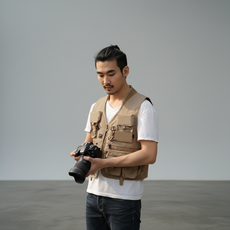 아웃도어 메쉬 수납 조끼 XL 브라운 등산 낚시용