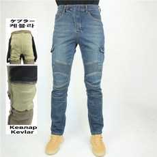 라이딩진 라이딩바지 라이더바지 바이크바지 보호 장비가 내장 된 오토바이 타기 청 내화, M, 기어 블루 없음