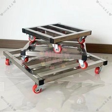 可移動花架底座 帶輪花盆托盤 萬向輪 露台/花園適用 加粗鋼管結構 耐候防鏽, 1個, 普通紅輪承重110斤左右,30X30 今日特價